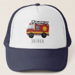 Jungs Niedlicher Feuerwehrmann Motor und Name Kind Truckerkappe<br><div class="desc">Dieses niedliche und moderne Kids-Trucker hat ein Feuerwehrauto-Motor Cartoon und Platz für Sie,  um Ihren Jungen Namen hinzuzufügen. Das perfekte Geschenk für jeden Kleinen,  der Feuerwehrmann oder Feuerwehrfrau werden möchte.</div>