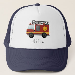 Jungs Niedlicher Feuerwehrmann Motor und Name Kind Truckerkappe