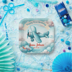 Jungs Niedlicher Kindergeburtstag für Flugzeuge Pappteller