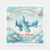 Jungs Niedlicher Kindergeburtstag für Flugzeuge Serviette (Vorderseite)