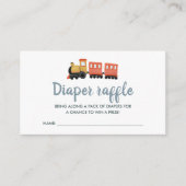 Jungs Niedliches Blue Train Diaper Raffle Begleitkarte (Vorderseite)