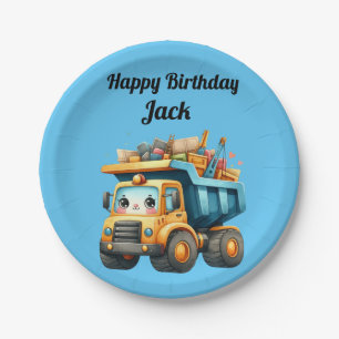 Jungs Personalisierter Name Happy Birthday Pappteller