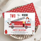Jungs Red Two, der Rettungsfeuerwehrer zum Geburts Einladung