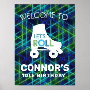 Jungs Roller Skaten Geburtstag Lasst uns Poster ro