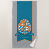 Jungs Schild grau Anthony Buchstabe A Name Handtuc Strandtuch (Vorderseite)