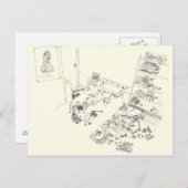 Jungs Schlafzimmer Mess Spaß Zeichnete von oben Postkarte (Vorne/Hinten)