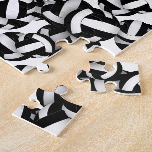 Jungs Schwarz-weiße Mannschaftsfarben Puzzle (Seite)