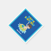 Jungs Schwimmbad Party Kinder Blue Geburtstag Serviette (Ecke)