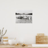 Jungs schwimmen, 1926. Vintages Foto Poster (Küche)