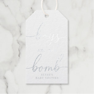 Jungs sind die Bombe Silver Foil Gefälligkeitstafe Geschenkanhänger