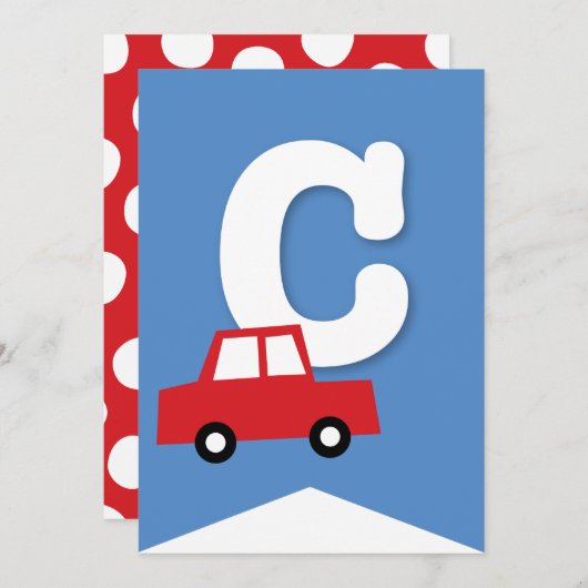 Jungs Spielzeug Kindermädchen Geburtstagsparty DIY Einladung (Vorne/Hinten)