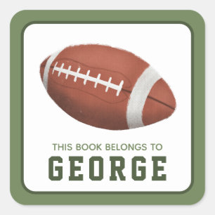 Jungs Sport Dieses Buch gehört zu Football Kids Quadratischer Aufkleber