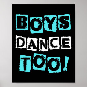 Jungs tanzen zu trendy Block Schriftart Stach Ball Poster