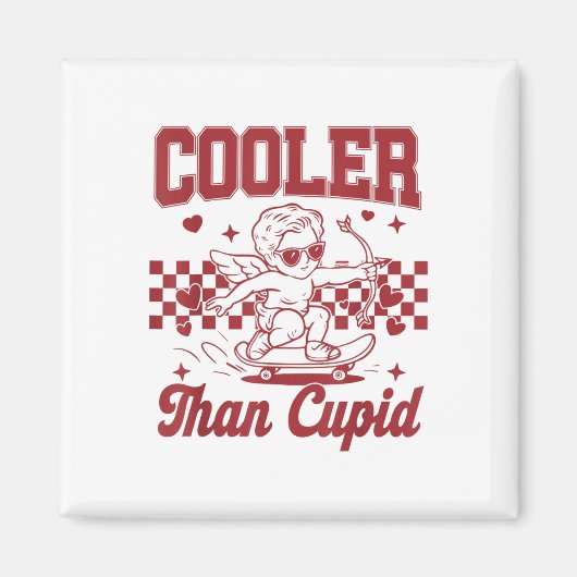 Jungs Valentinstag Cooler als Cupid Skateboardin Magnet (Vorne)
