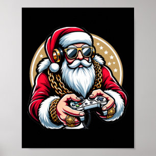 Jungs Weihnachtsvideospiel Santa Gamer Xmas Poster
