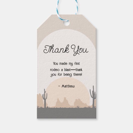 Jungs Western Erste Rodeo-Geschenkmarke Geschenkanhänger (Vorderseite)