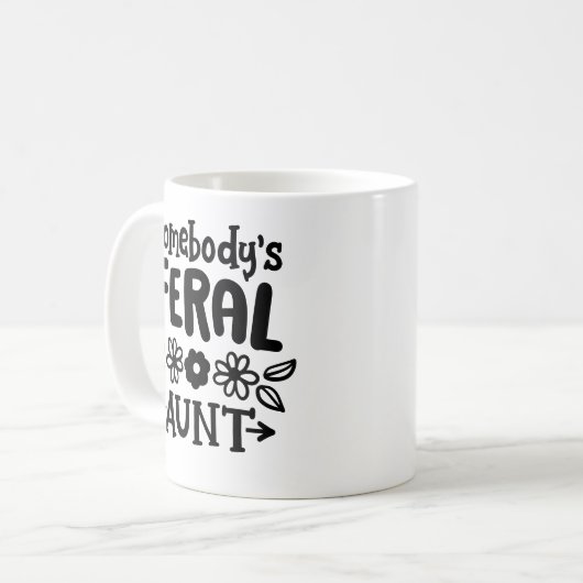 "Jungs Wilde Tante" mit Blume Kaffeetasse (Vorderseite Links)