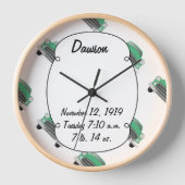 Jungs Zimmer Classic Car Geschenke Sweet Green Ret Wanduhr (Vorderseite)