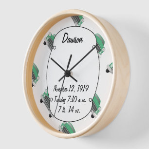 Jungs Zimmer Classic Car Geschenke Sweet Green Ret Wanduhr