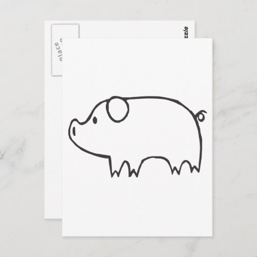 Jungschweine in Schwarz und Weiß Postkarte (Vorne/Hinten)
