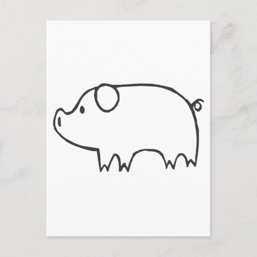 Jungschweine in Schwarz und Weiß Postkarte (Vorderseite)