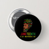 Jungstag der Unabhängigkeit Schwarze Männer Vater Button (Vorne & Hinten)