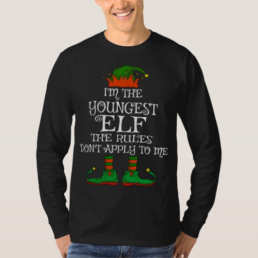 Jüngste Elf Familie passt Weihnachten T-Shirt (Vorderseite)