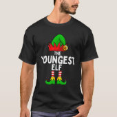 Jüngste Elf Matching Familie Weihnachten T-Shirt (Vorderseite)