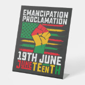 Jüngste Emanzipation Proklamation Schwarze Freihei Sockelschild (Vorderseite)