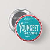 Jüngste Familienmitglieder Wiedersehen Button (Vorne & Hinten)