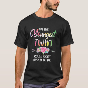 Jüngste Twin Sibling Geburtstag Funny Twins Match T-Shirt