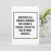 Jüngste Zitate, Freiheit der afroamerikanischen. Einladung (Stehend Vorderseite)