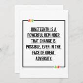 Jüngste Zitate, Freiheit der afroamerikanischen. Einladung (Vorne/Hinten)