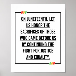 Jüngste Zitate, Freiheit der afroamerikanischen. Poster