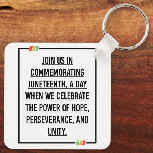 Jüngste Zitate, Freiheit der afroamerikanischen. Schlüsselanhänger (Rückseite)