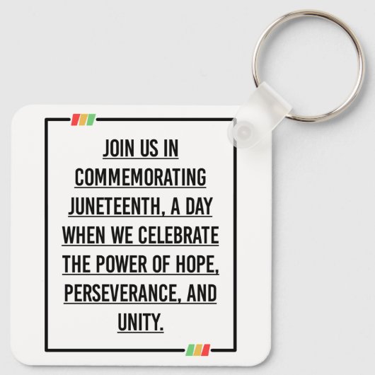 Jüngste Zitate, Freiheit der afroamerikanischen. Schlüsselanhänger (Rückseite)