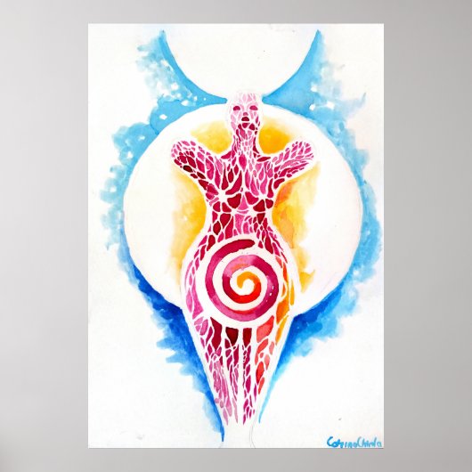 Jungsteinzeitgöttin der Fruchtbarkeit mit der Sonn Poster (Vorne)