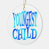 Jüngster untergeordneter Text in Blau Keramik Ornament (Links)