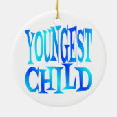 Jüngster untergeordneter Text in Blau Keramik Ornament (Hinten)