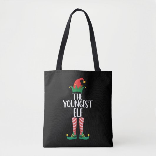 Jüngstes Elf Matching Familienweihnachtliches Part Tasche (Vorderseite)