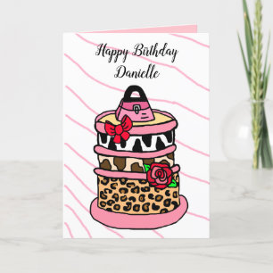 Jungtier Birthday Cake Karte