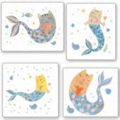 Jungtier Katze, Meerjungfrau, Mädchen-Aufkleber Aufkleber (Vorderseite)