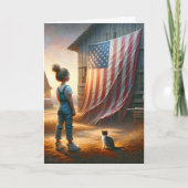 Jungtier mit amerikanischer Flagge Karte (Vorderseite)