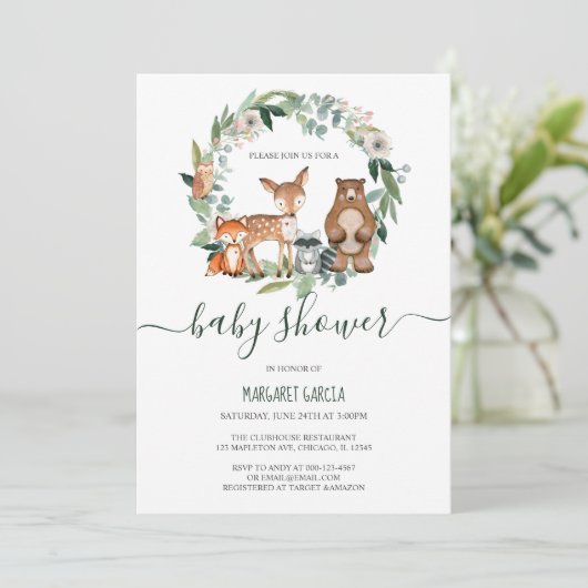 Jungtierdusche Einladung (Stehend Vorderseite)