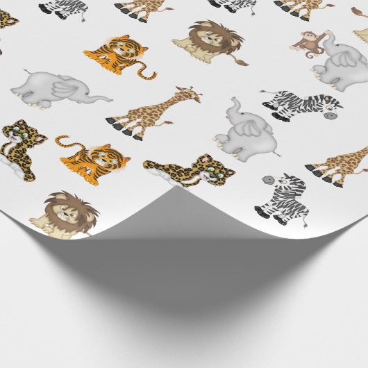 Jungtiere auf Weiß Geschenkpapier (Ecke)