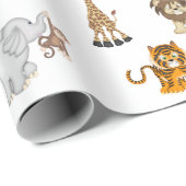 Jungtiere auf Weiß Geschenkpapier (Rolleneckpunkt)