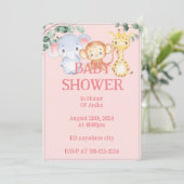 Jungtiere Baby Dusche Einladung (Stehend Vorderseite)