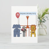 Jungtiere Einladung zur Geburtstagsfeier - |Nr. 1 (Stehend Vorderseite)