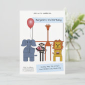 Jungtiere Einladung zur Geburtstagsfeier - |Nr. 2 (Stehend Vorderseite)