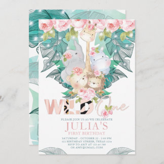 Jungtiere Erstgeburtstag Niedlich Einladung